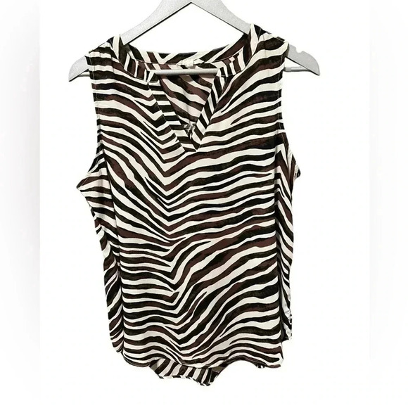 🟣Maurice’s Zebra Print Sleeveless Blouse Large - Picture 1 of 7